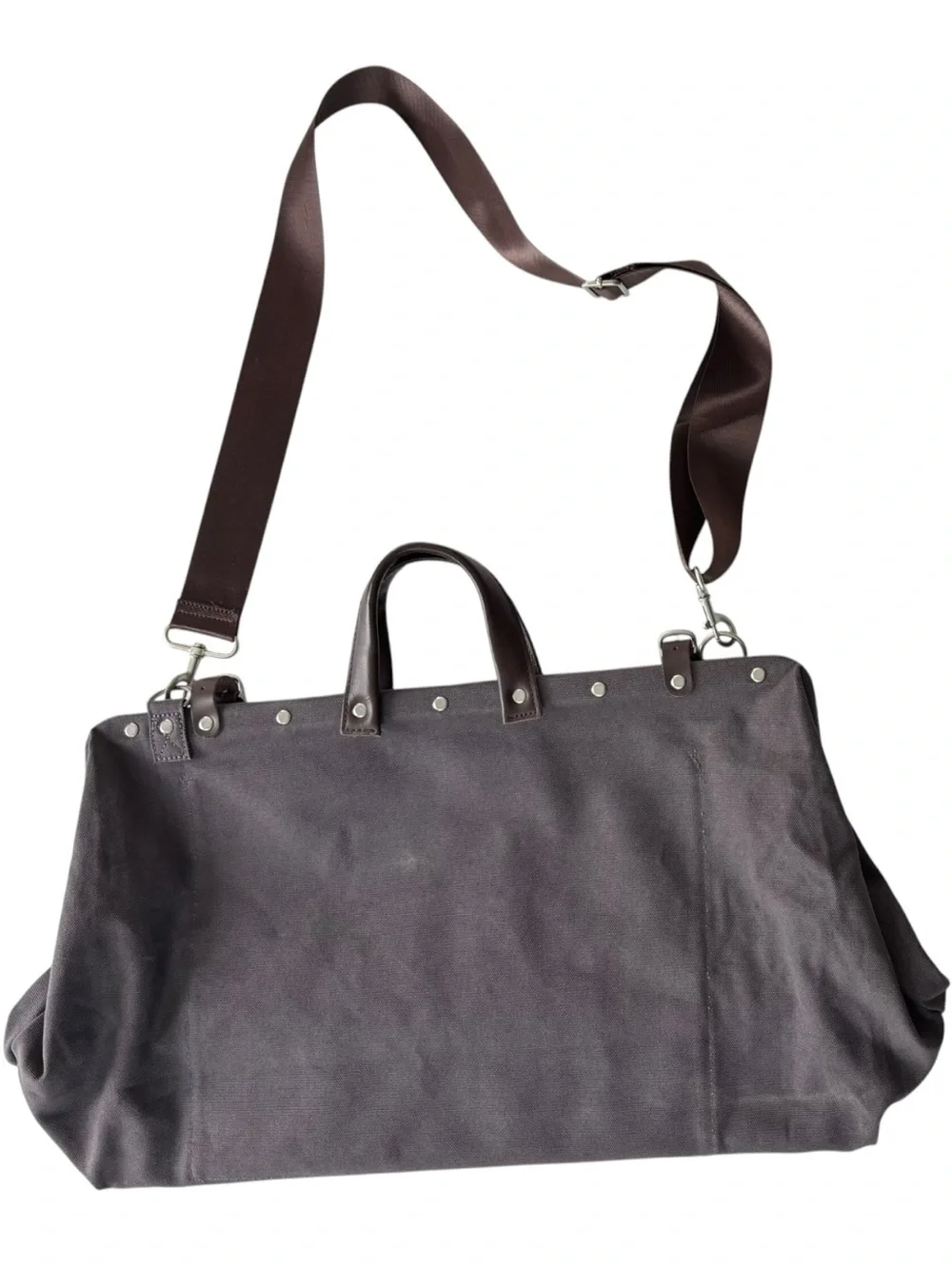 Line of Trade No. 0312 Canvas Weekender Bag in gray with leather trim | Regular
